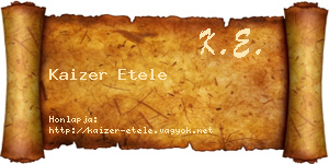Kaizer Etele névjegykártya